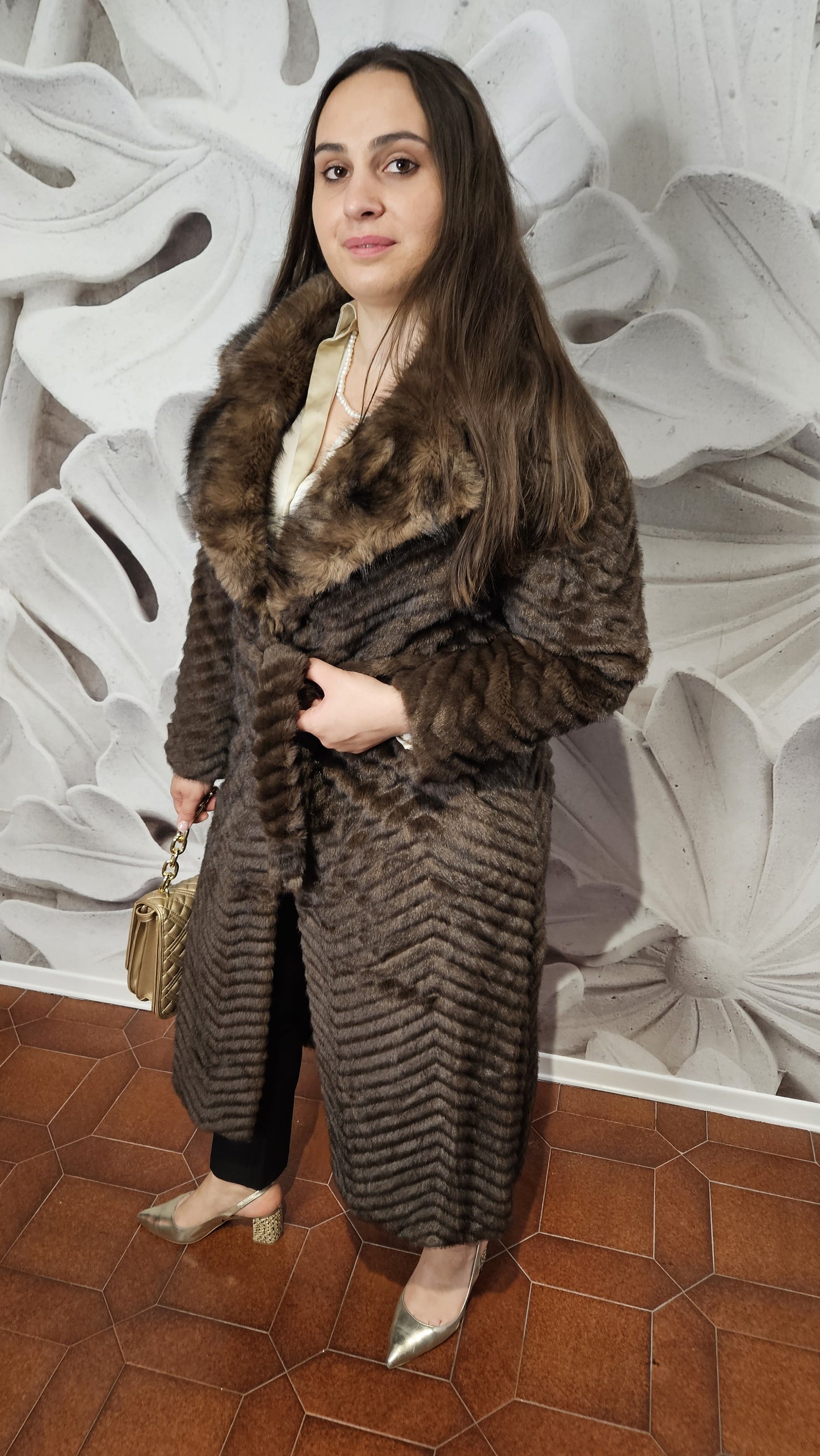 Cappotto in Pelliccia Sintetica Magazzini Milano – Marrone Scuro