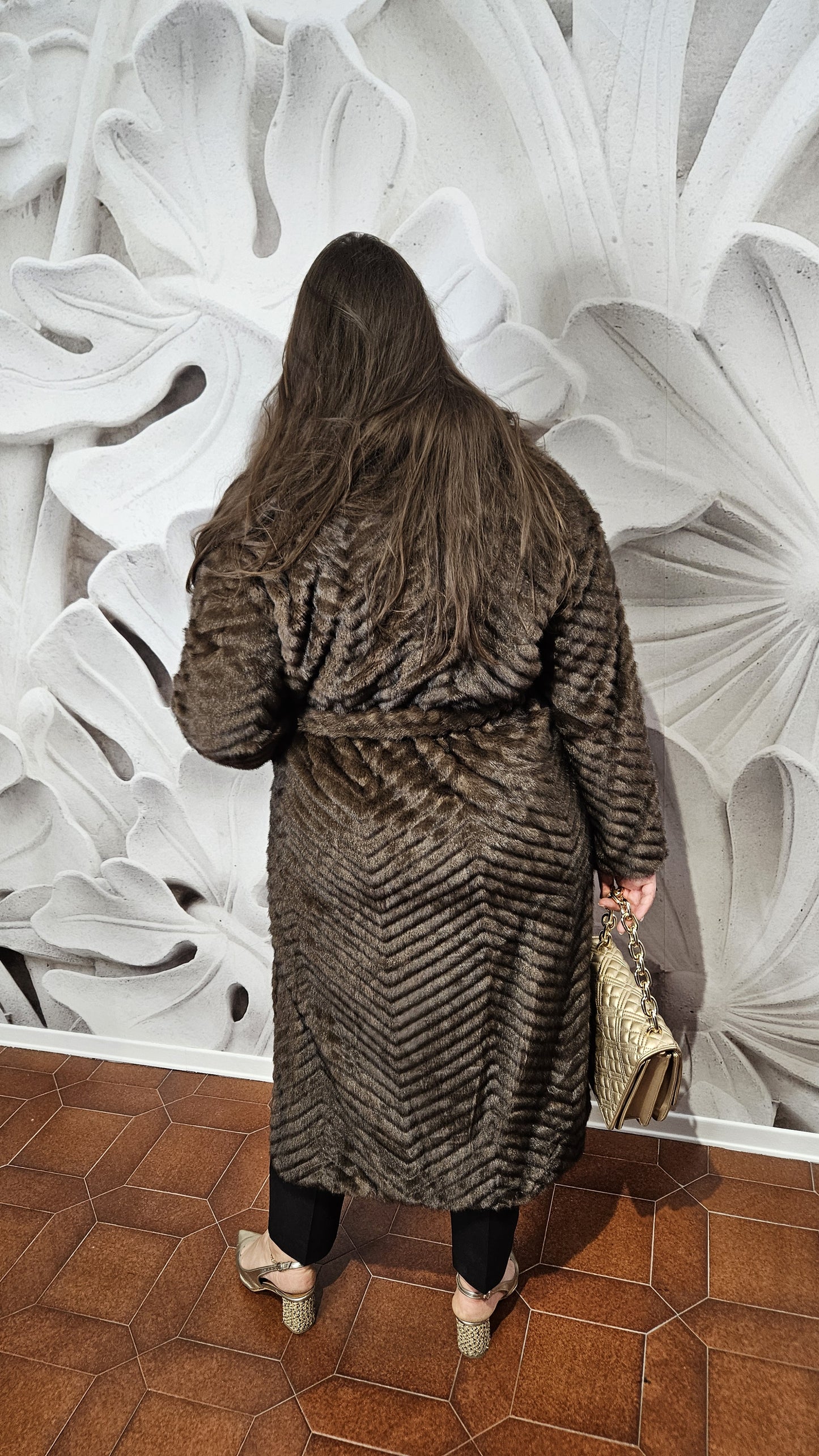 Cappotto in Pelliccia Sintetica Magazzini Milano – Marrone Scuro