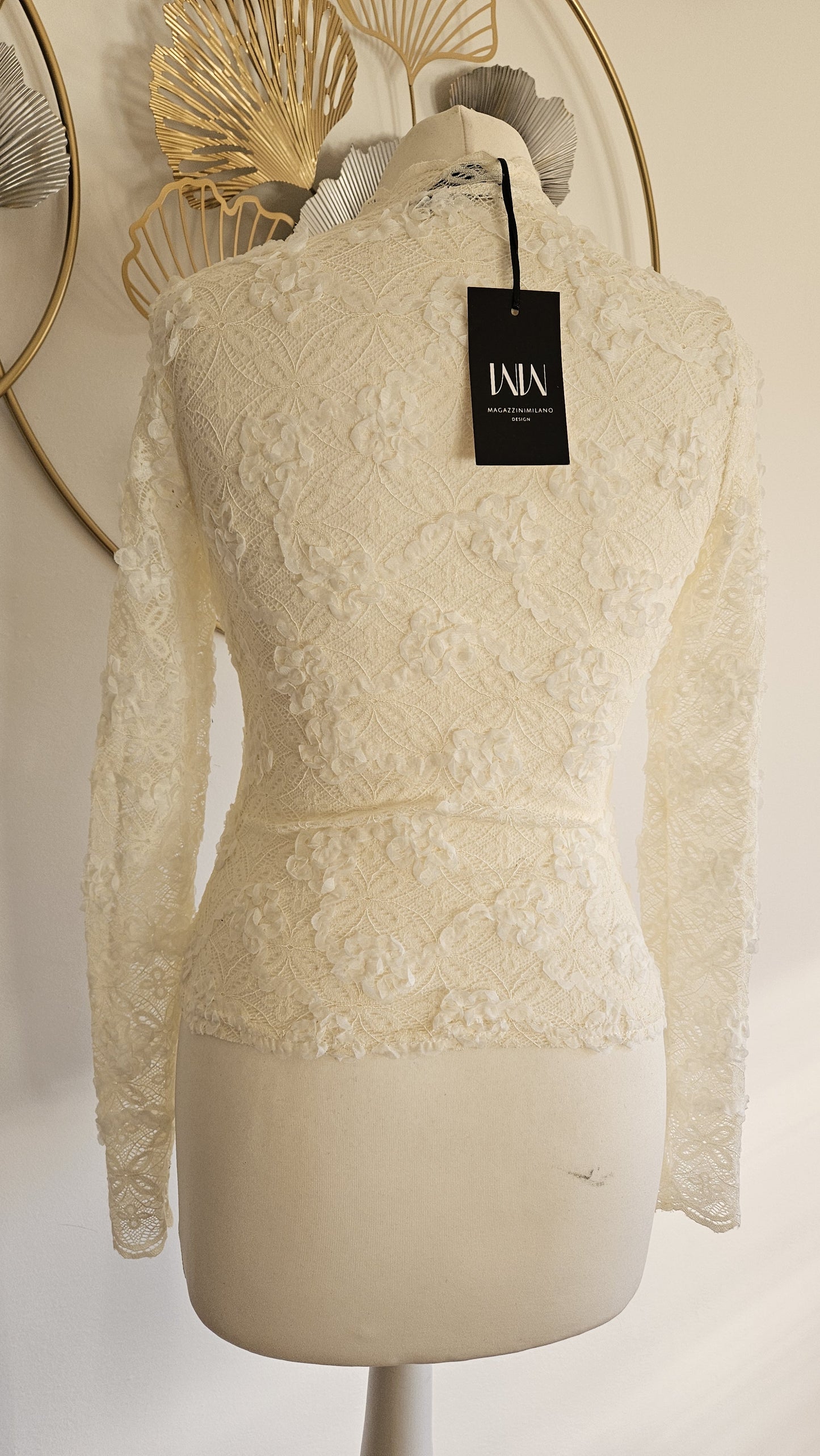 Maglia in pizzo bianco