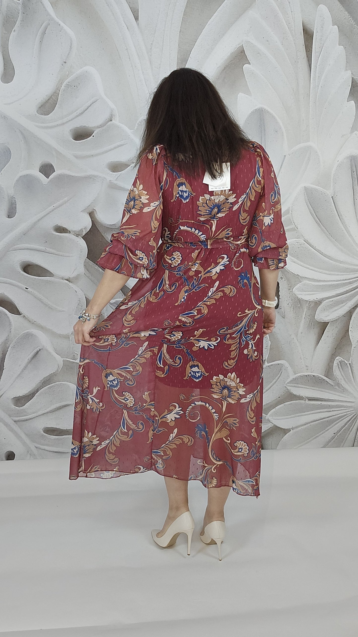 Vestito rosso borgogna