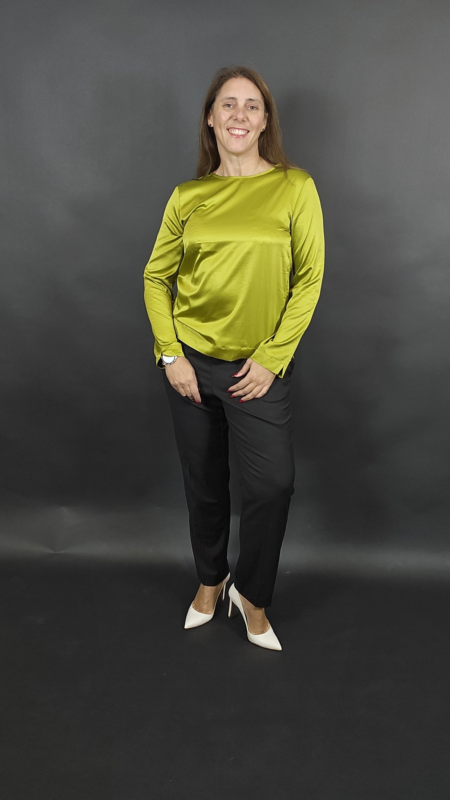 Blusa Verde Satinata