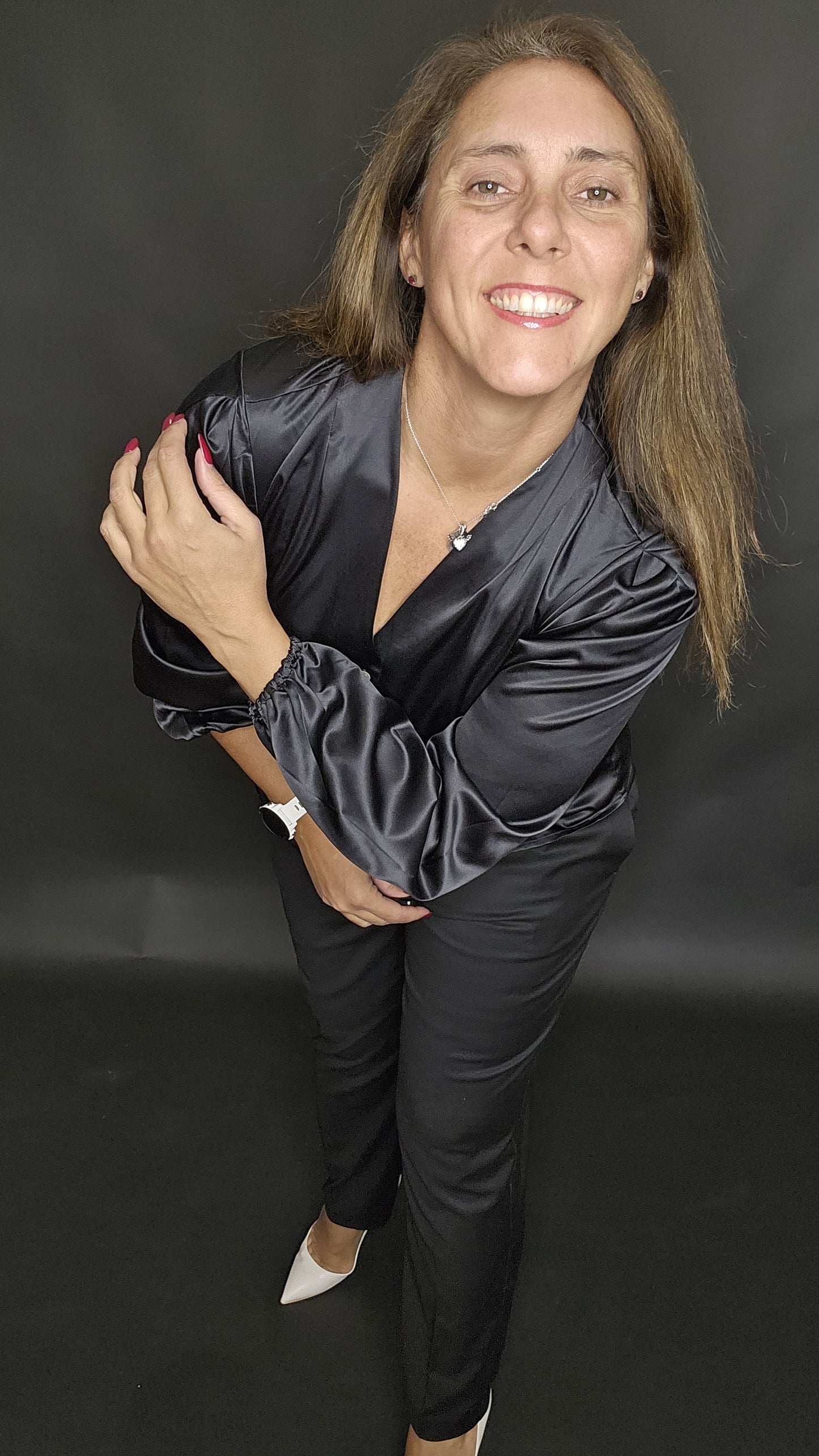 Blusa Nera Satinata