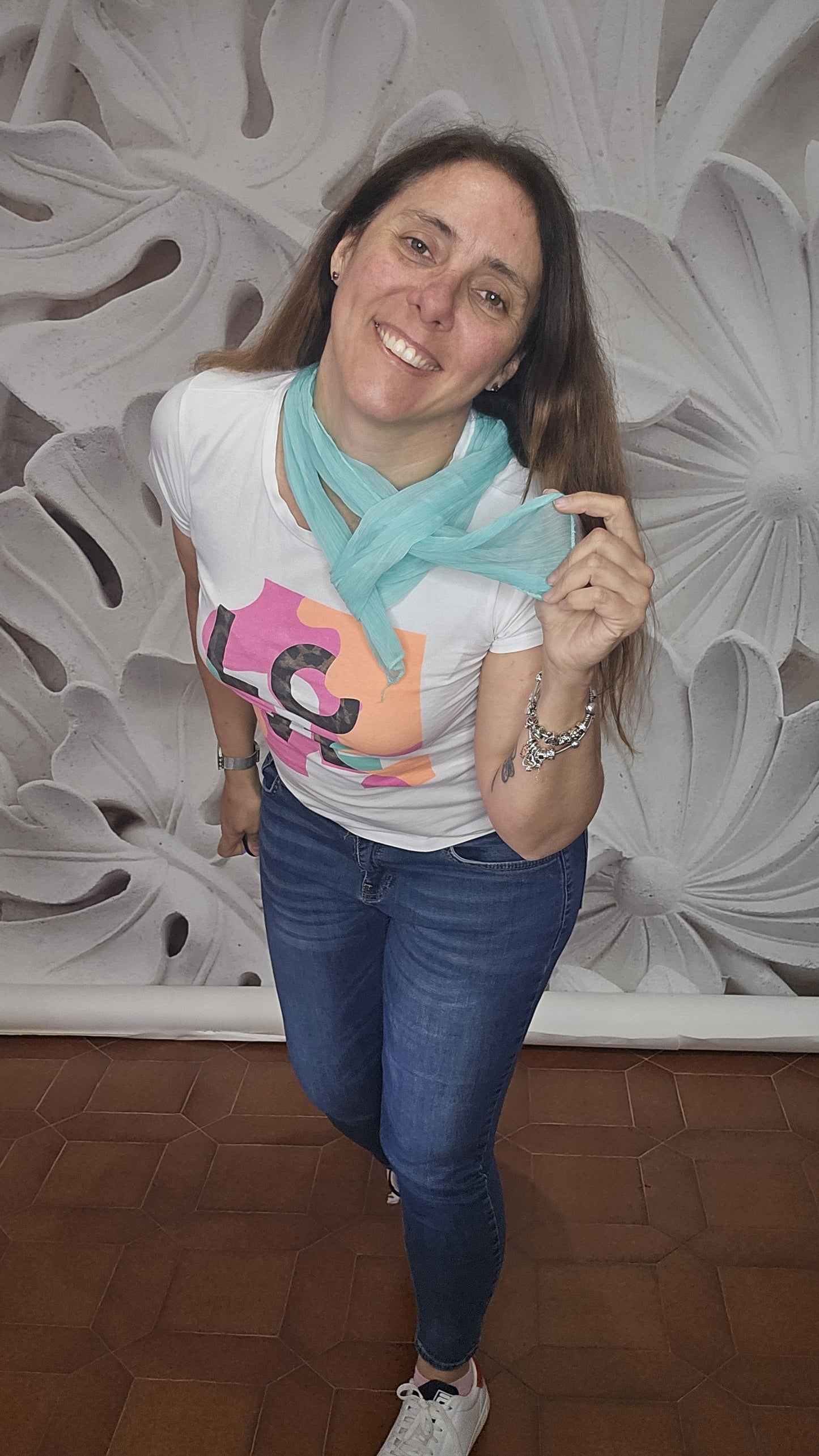 Foulard azzurro acqua