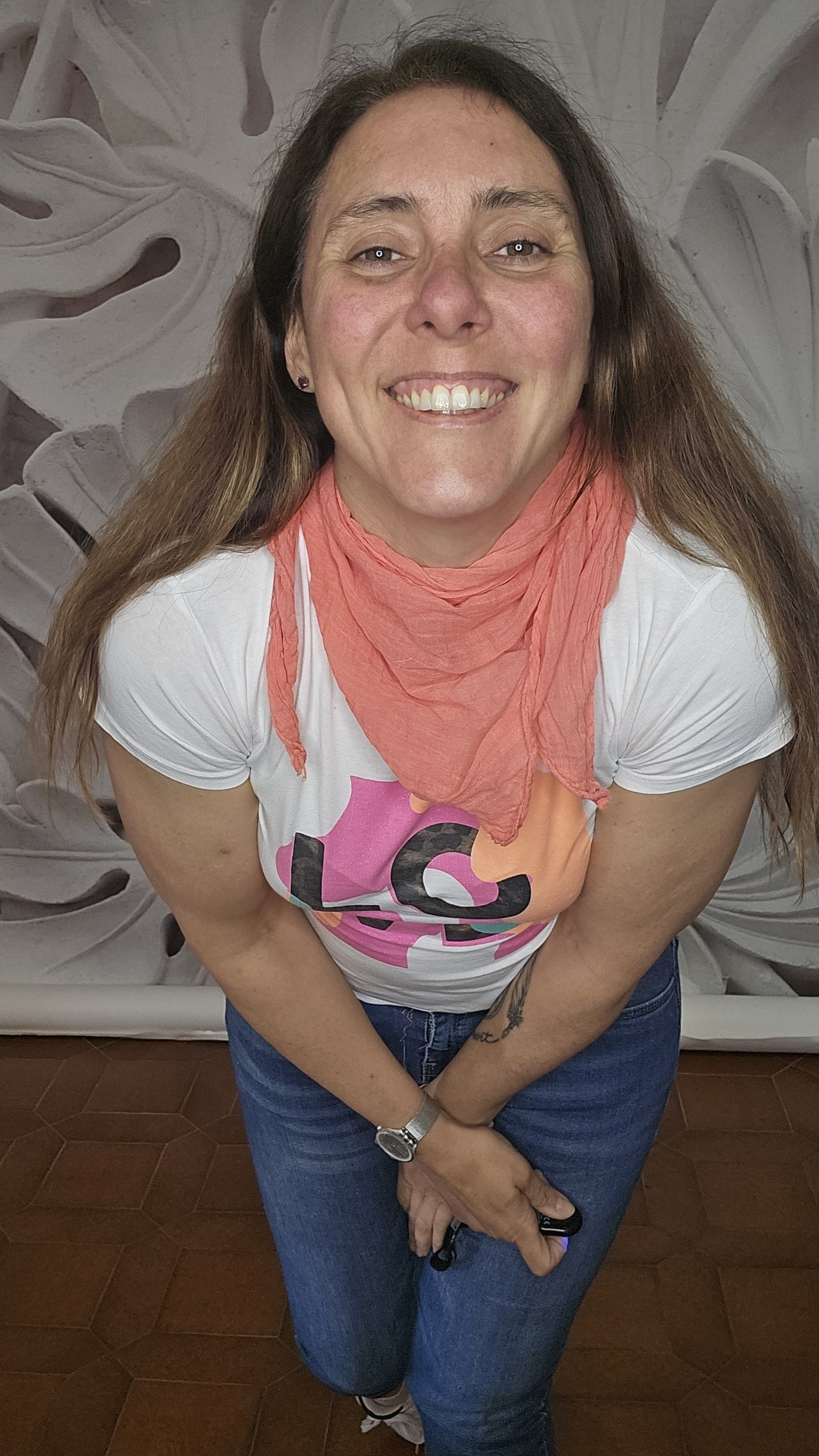 Foulard color salmone