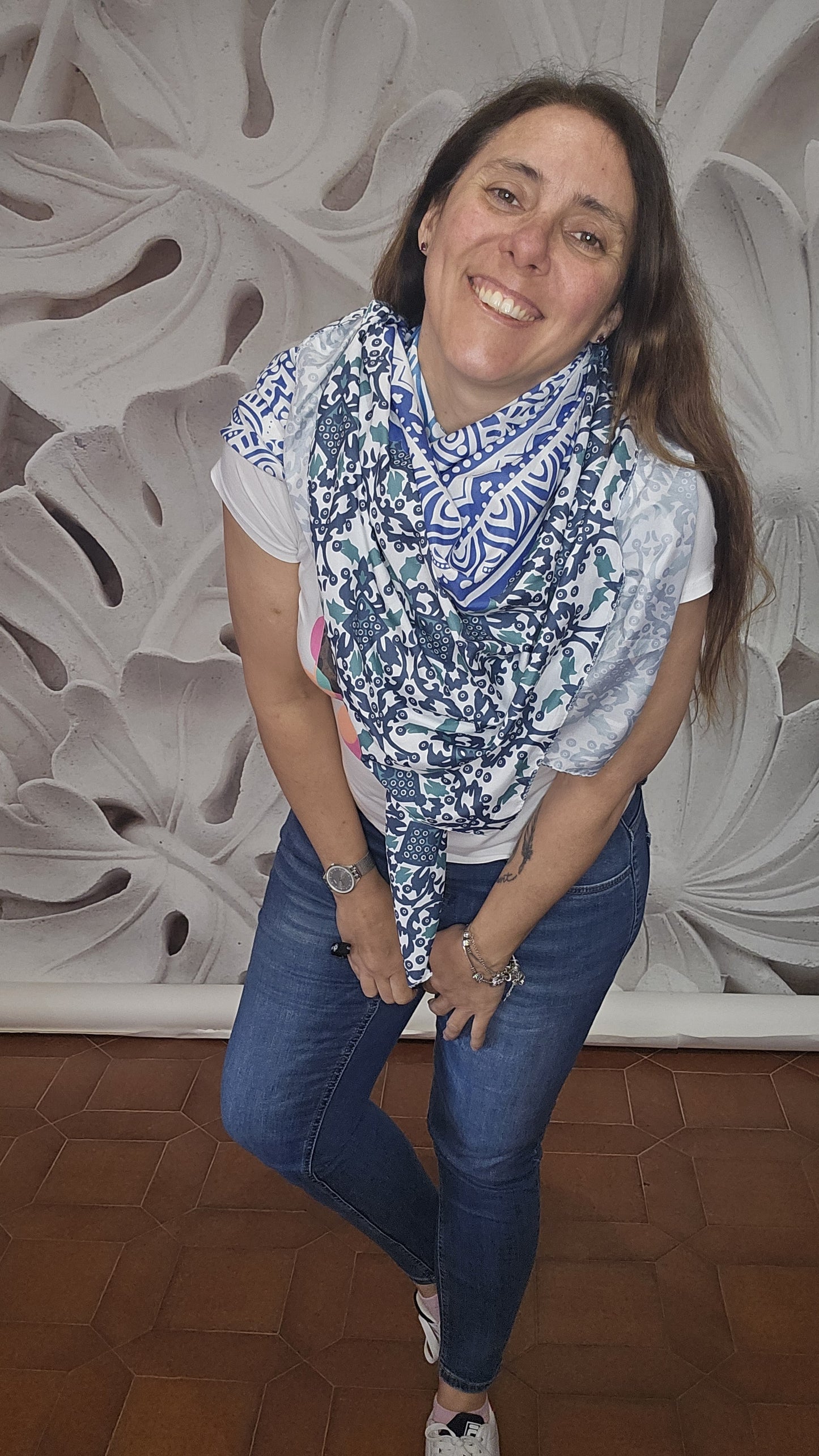 Foulard blu grande