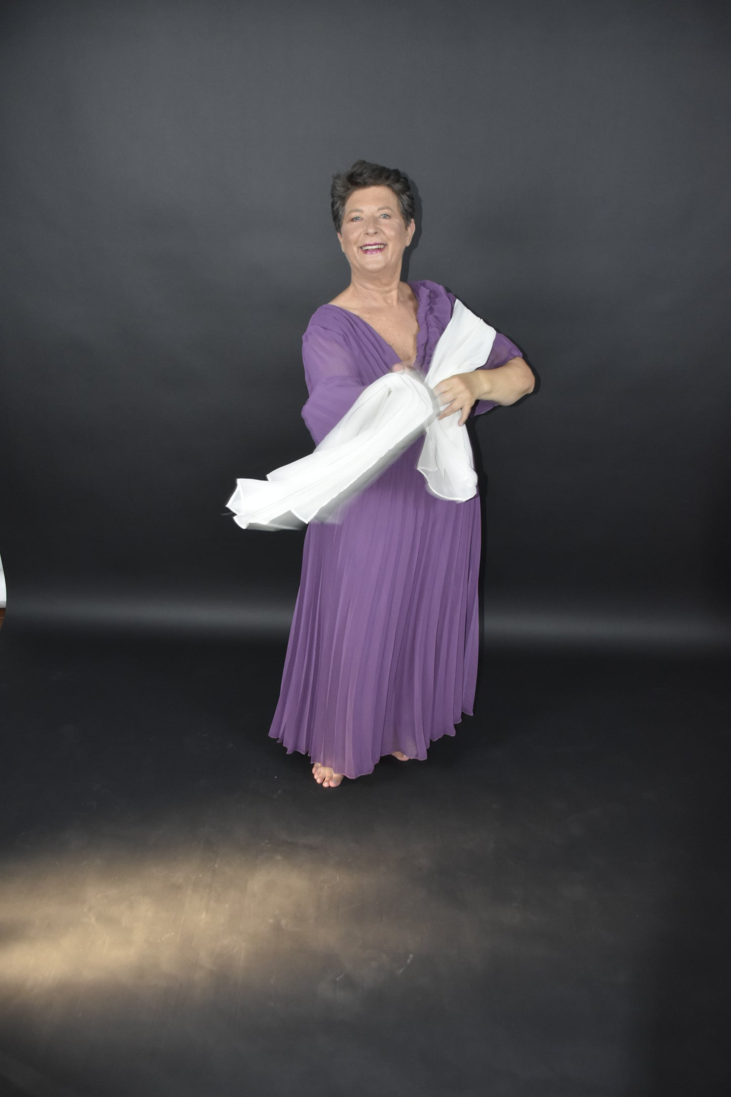 Vestito drappeggiato viola