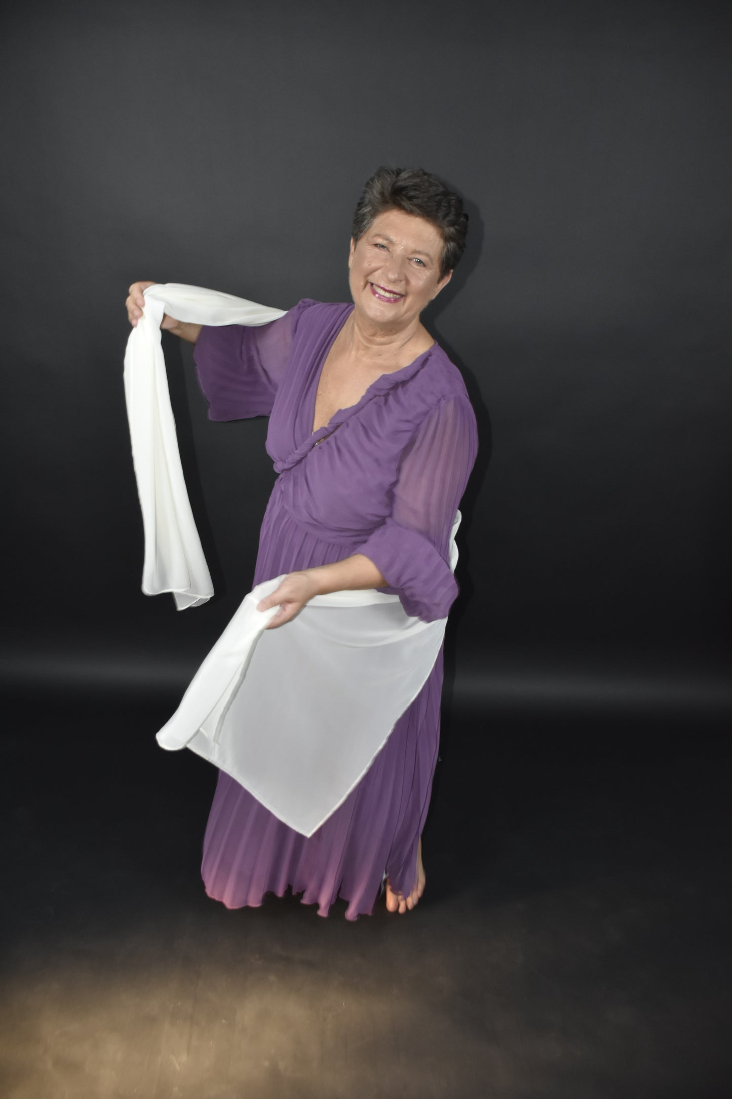 Vestito drappeggiato viola