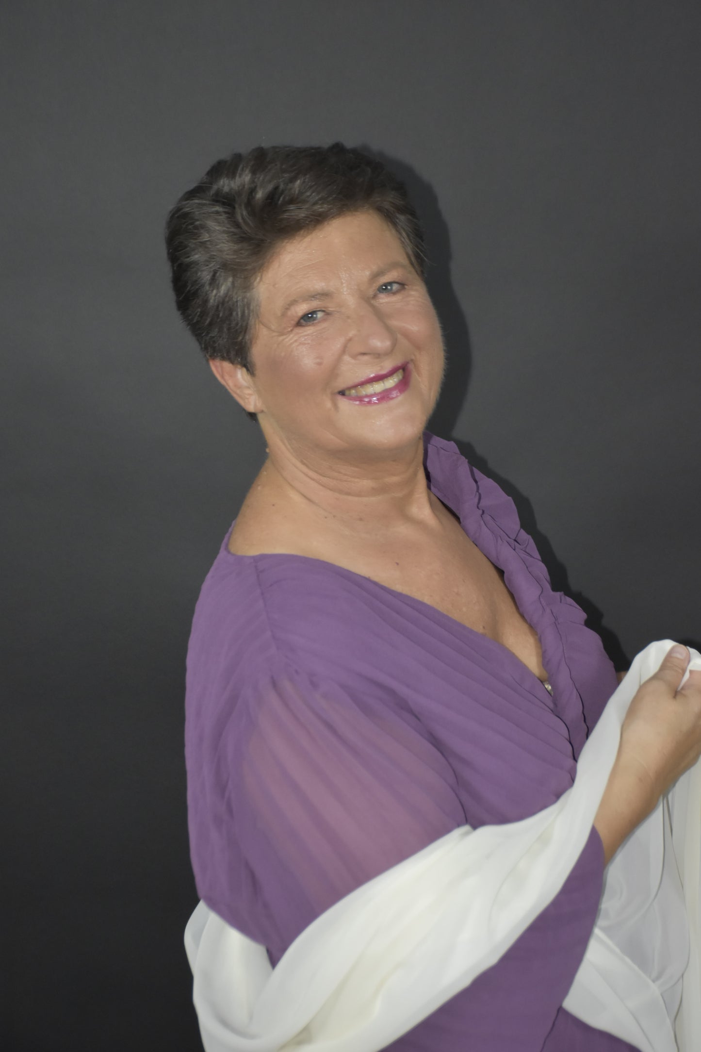 Vestito drappeggiato viola