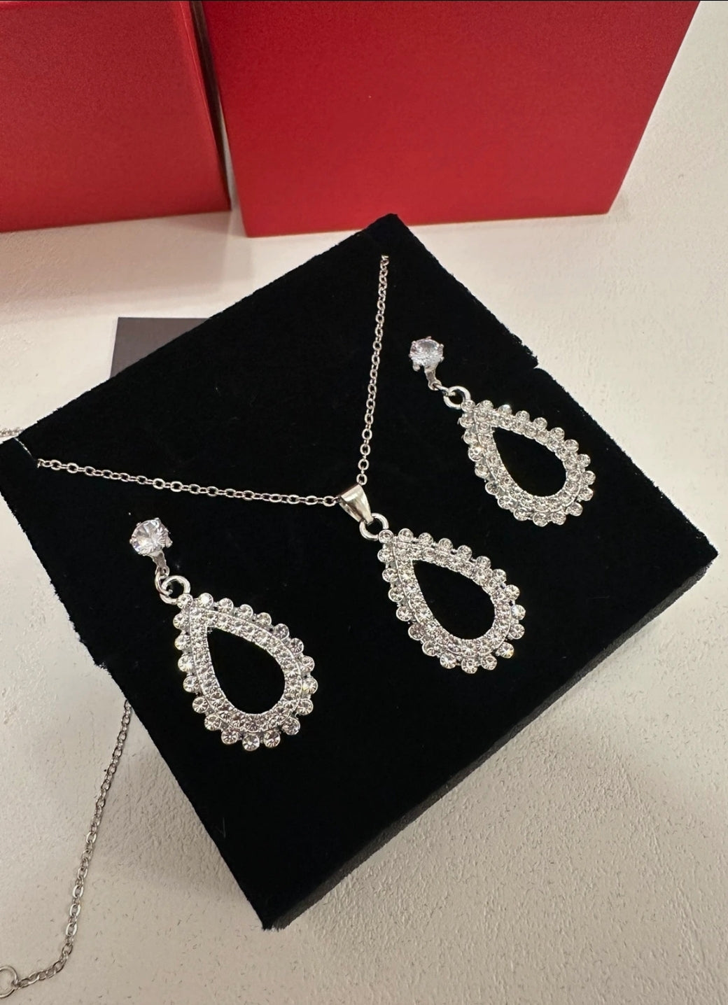Parure di strass argento