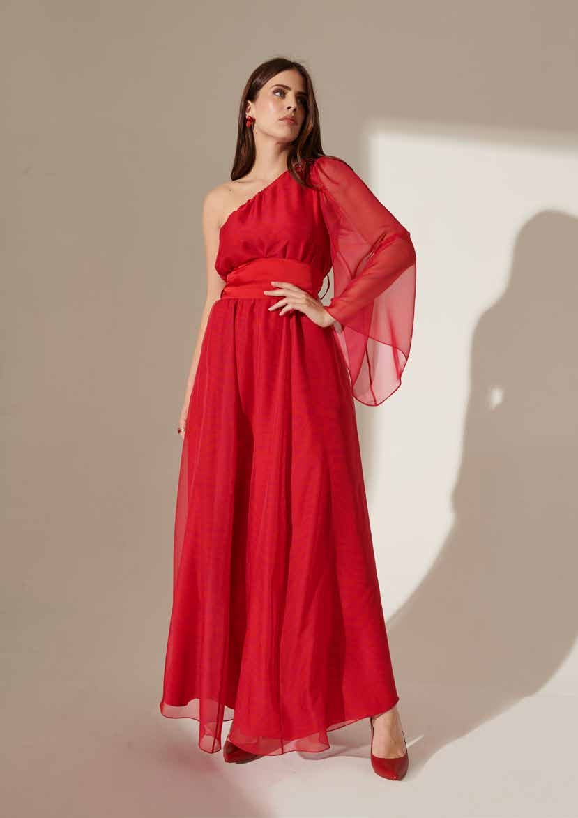 Vestito Rosso Monospalla