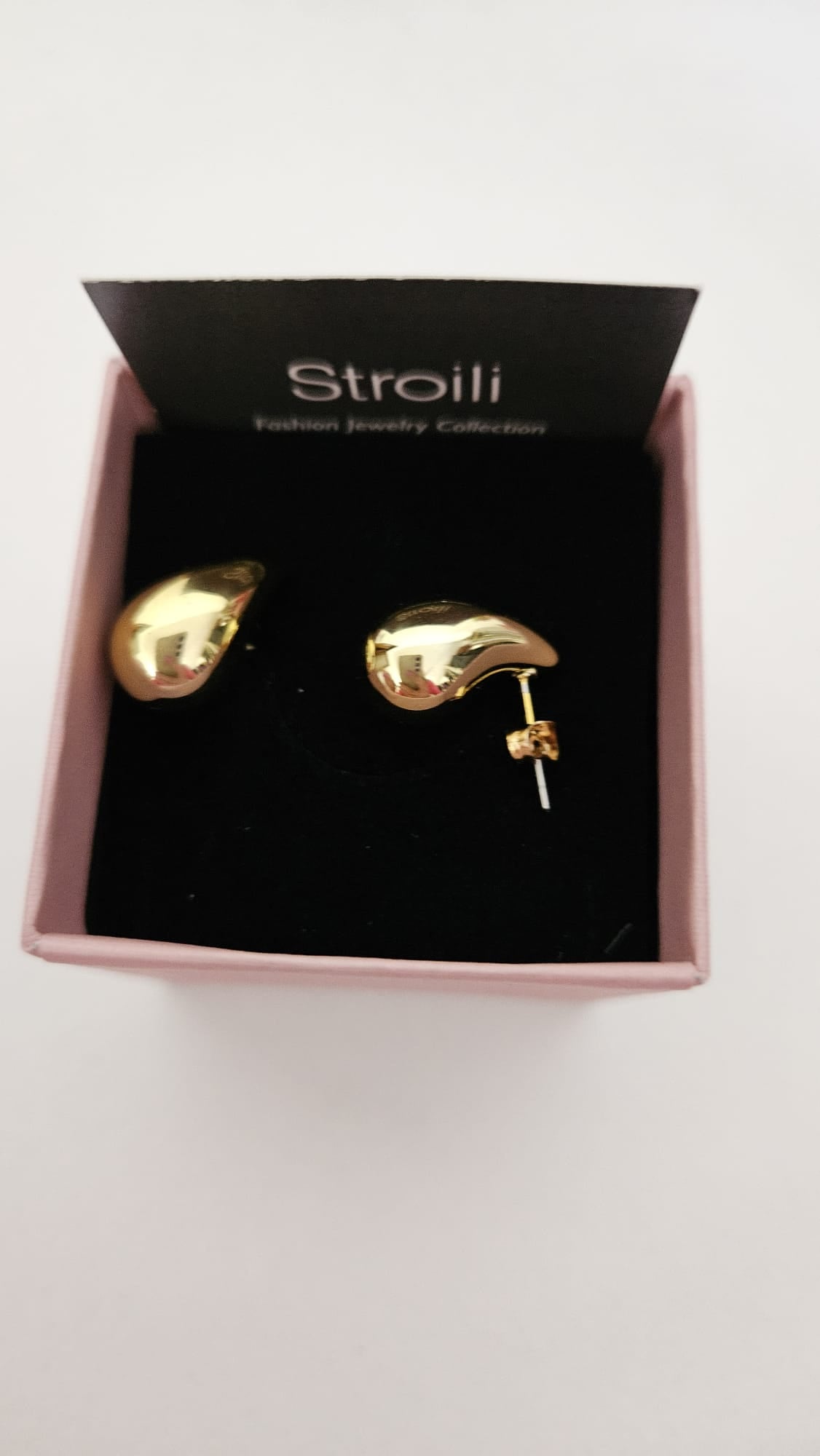 Orecchini a goccia medi dorati stroili oro