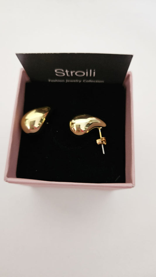 Orecchini a goccia medi dorati stroili oro