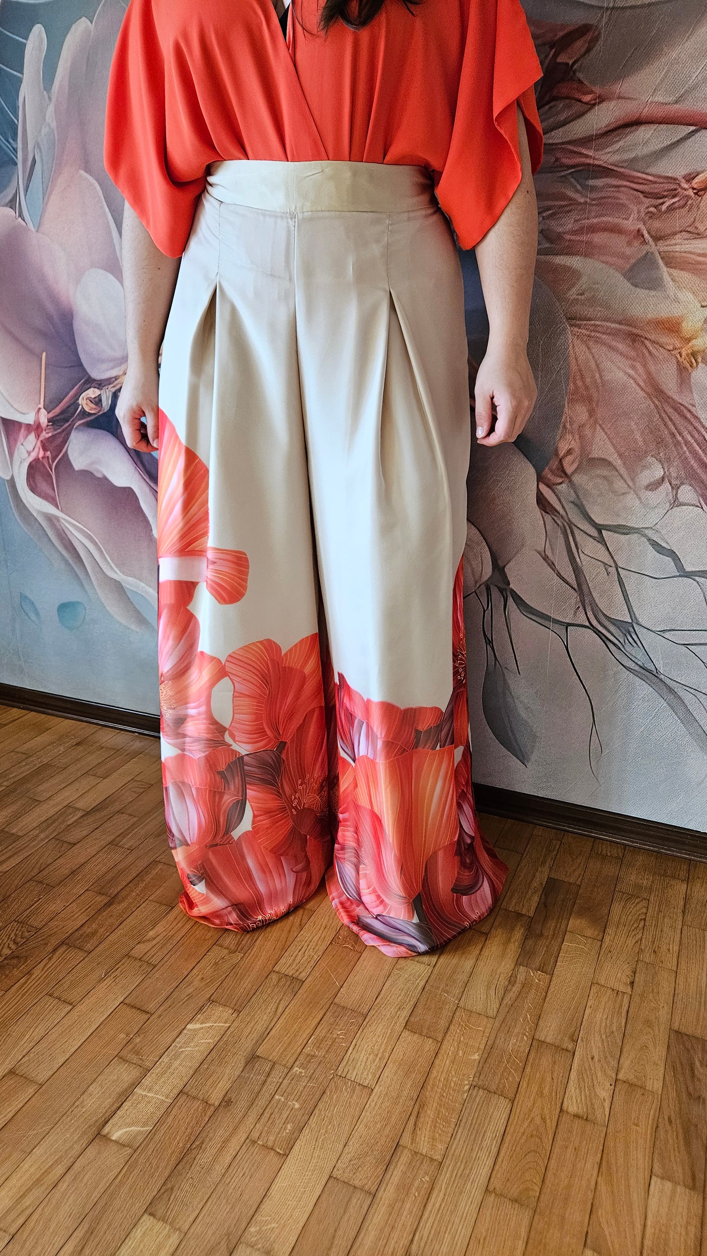 Completo body con Pantaloni Palazzo - Rosa Biondillo
