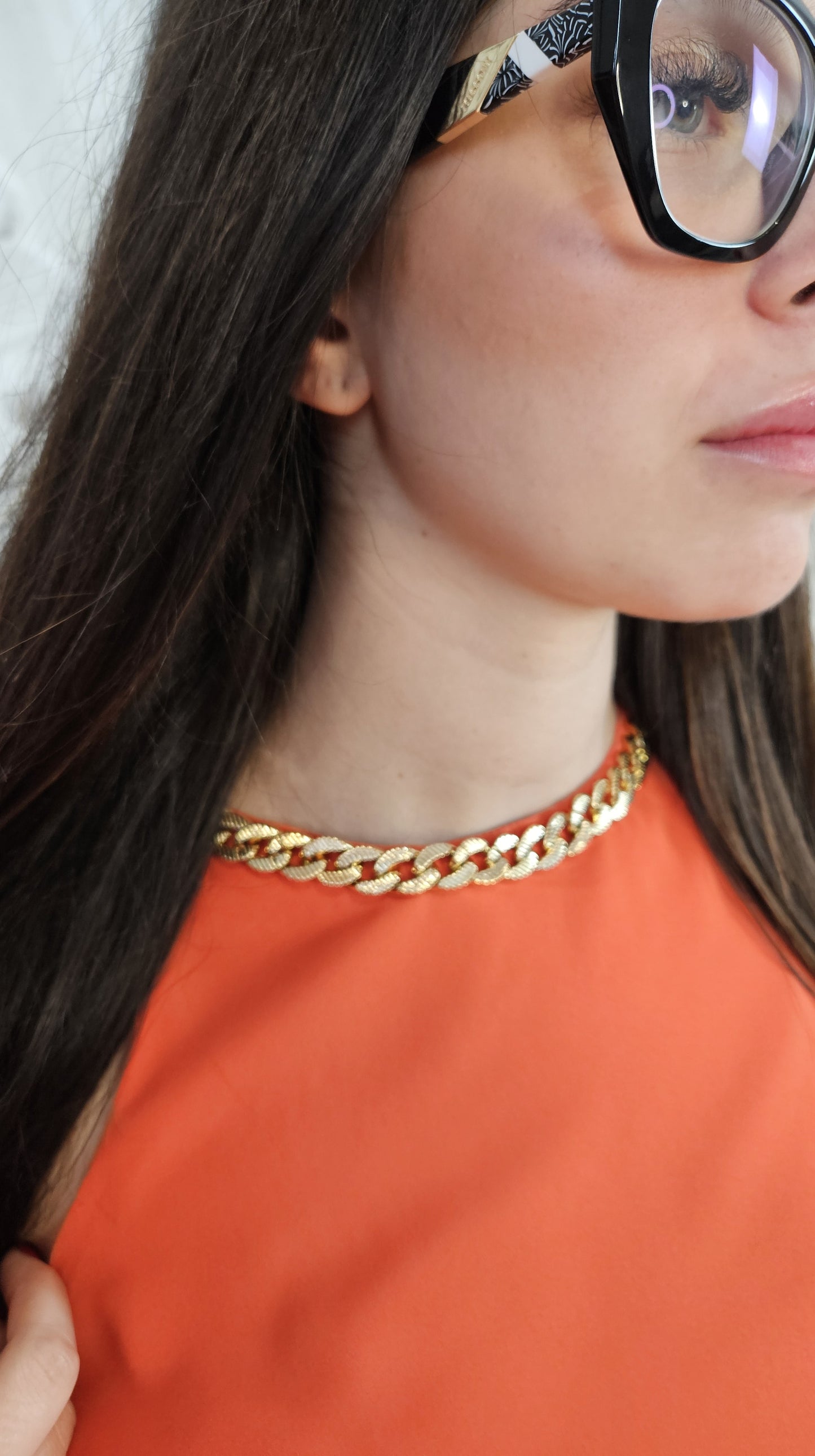 Top arancione Rosa Biondillo con nastro