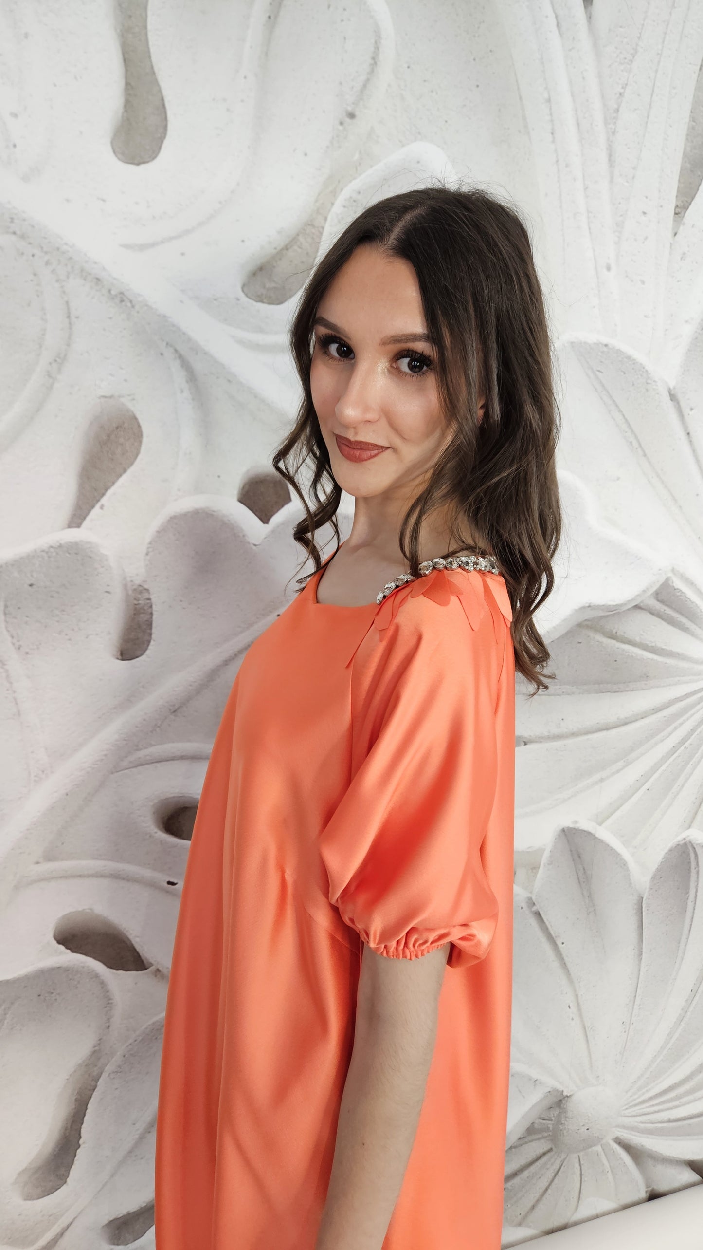 Vestito Arancione Rosa Biondillo