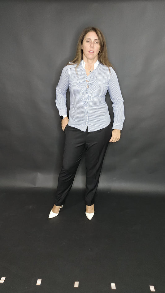 Camicia And con Righe Azzurre e Rouge