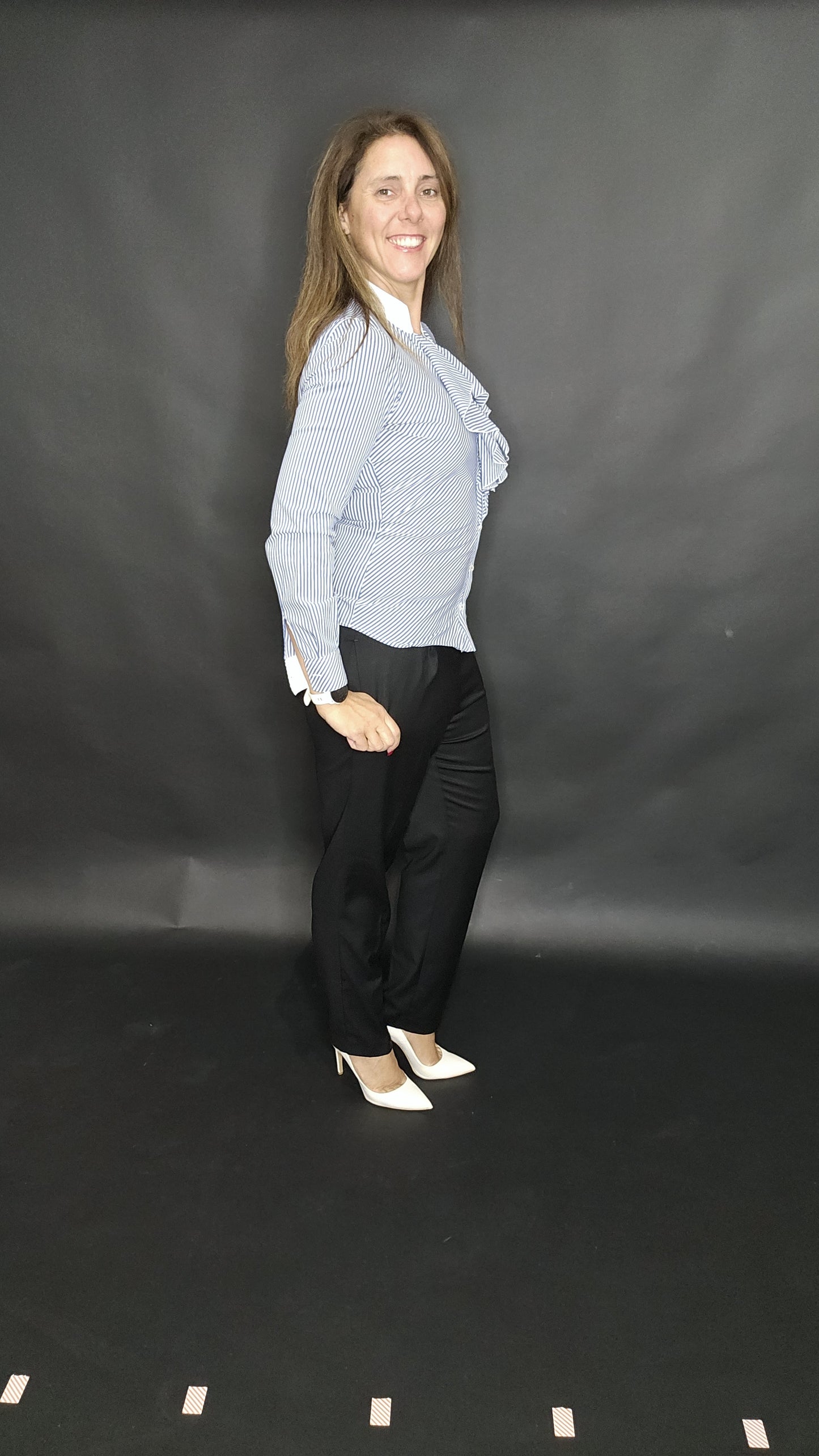 Camicia And con Righe Azzurre e Rouge