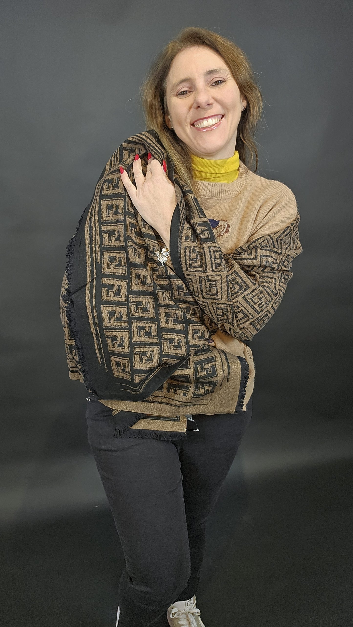 Pashmine Cashmere e Lana marrone e nera