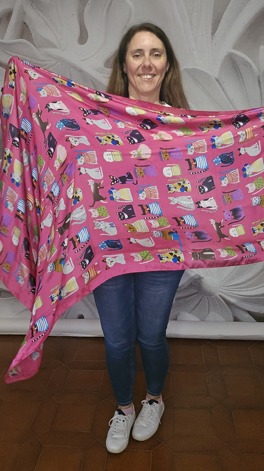 Foulard micetti fuxia