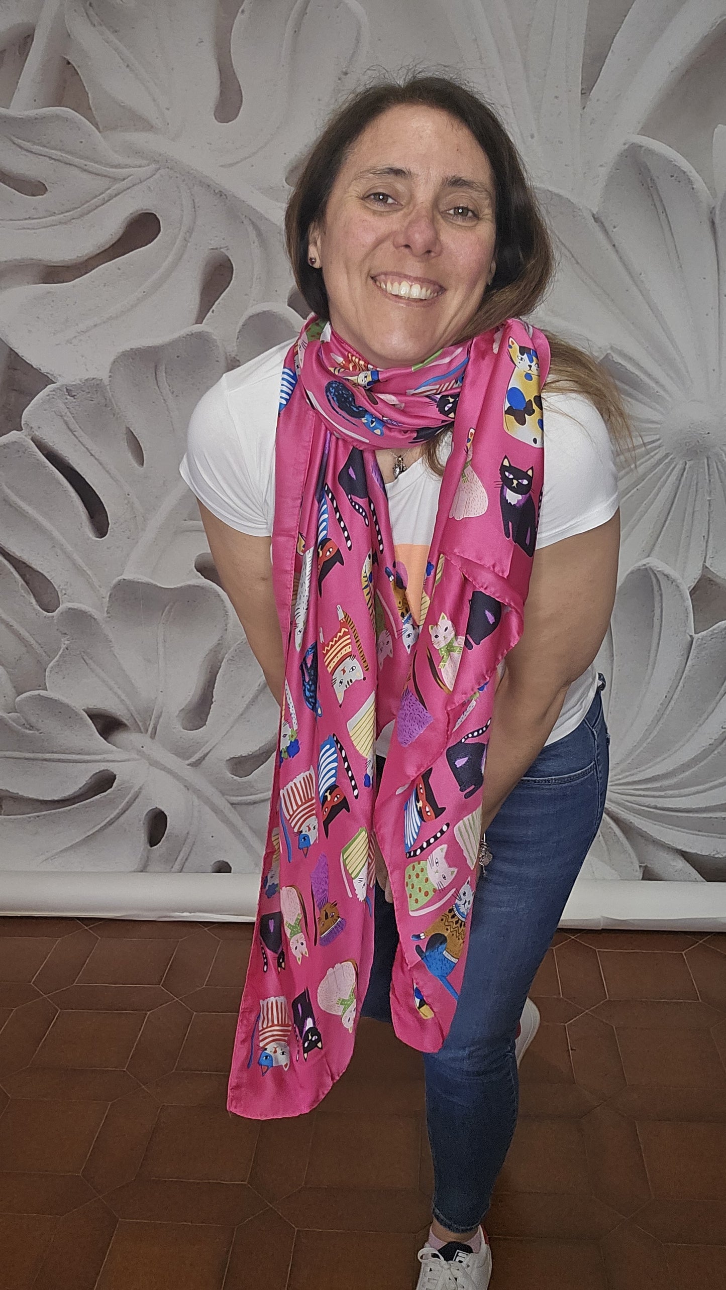 Foulard micetti fuxia