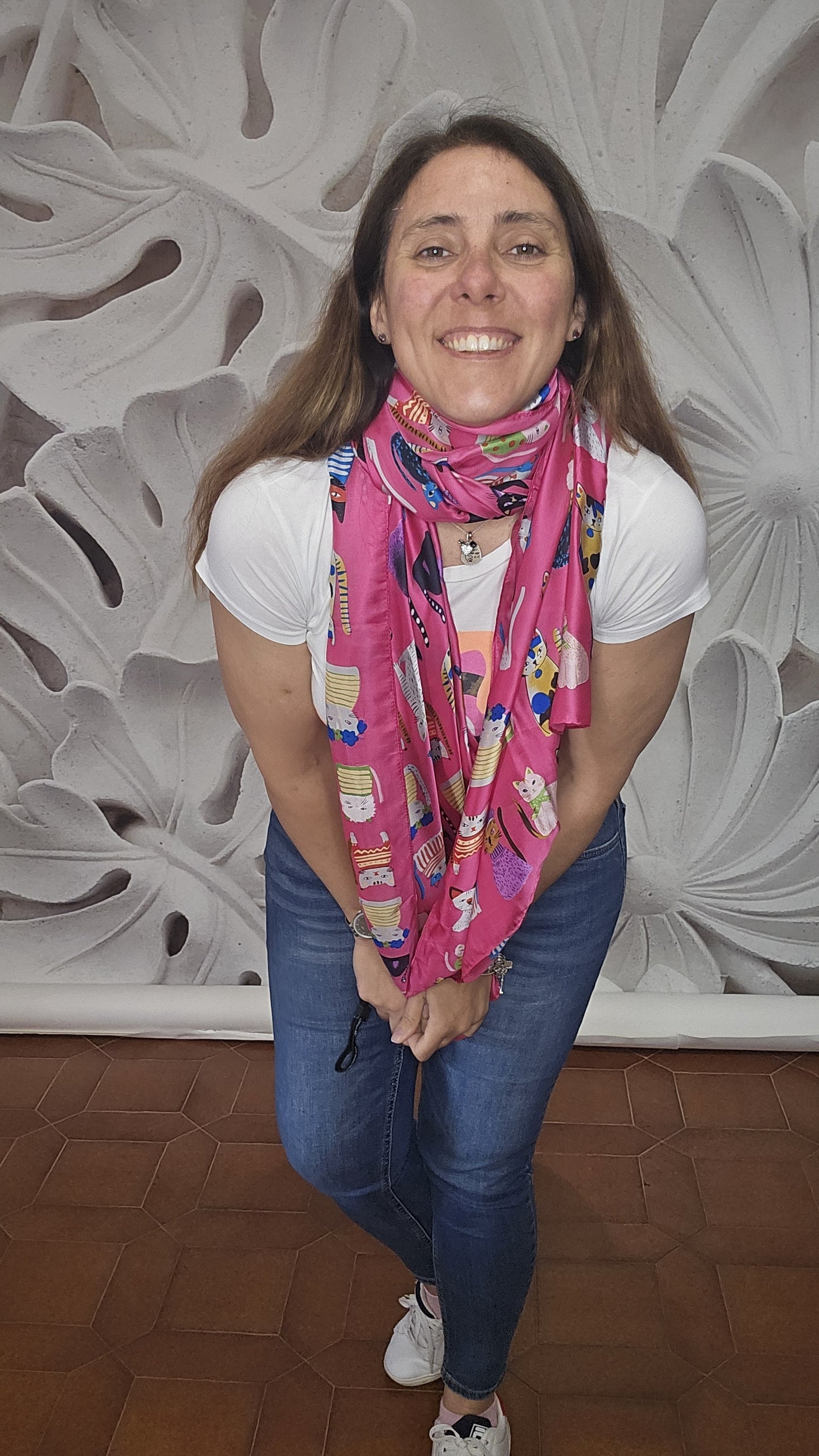 Foulard micetti fuxia