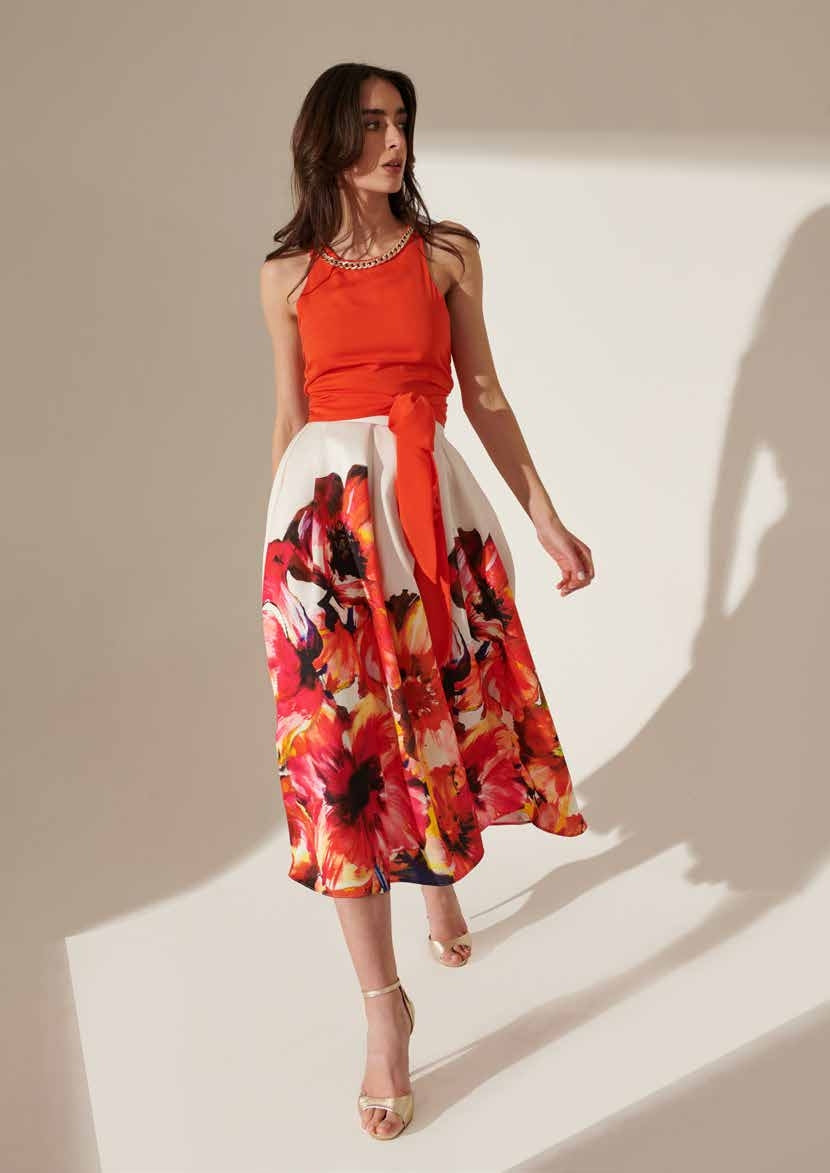 Top arancione Rosa Biondillo con nastro