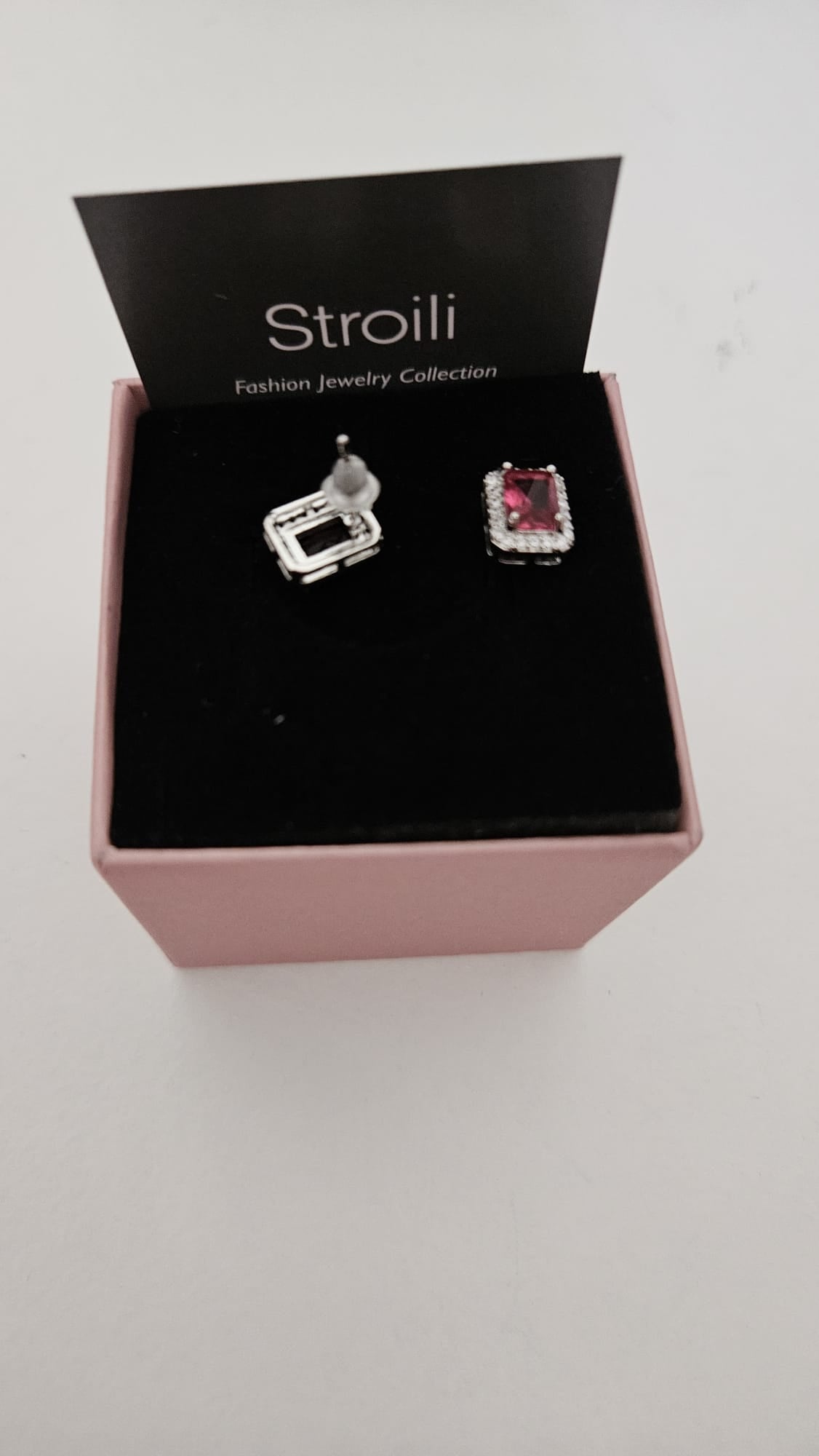 Orecchini Stroili con Pietra Rosa