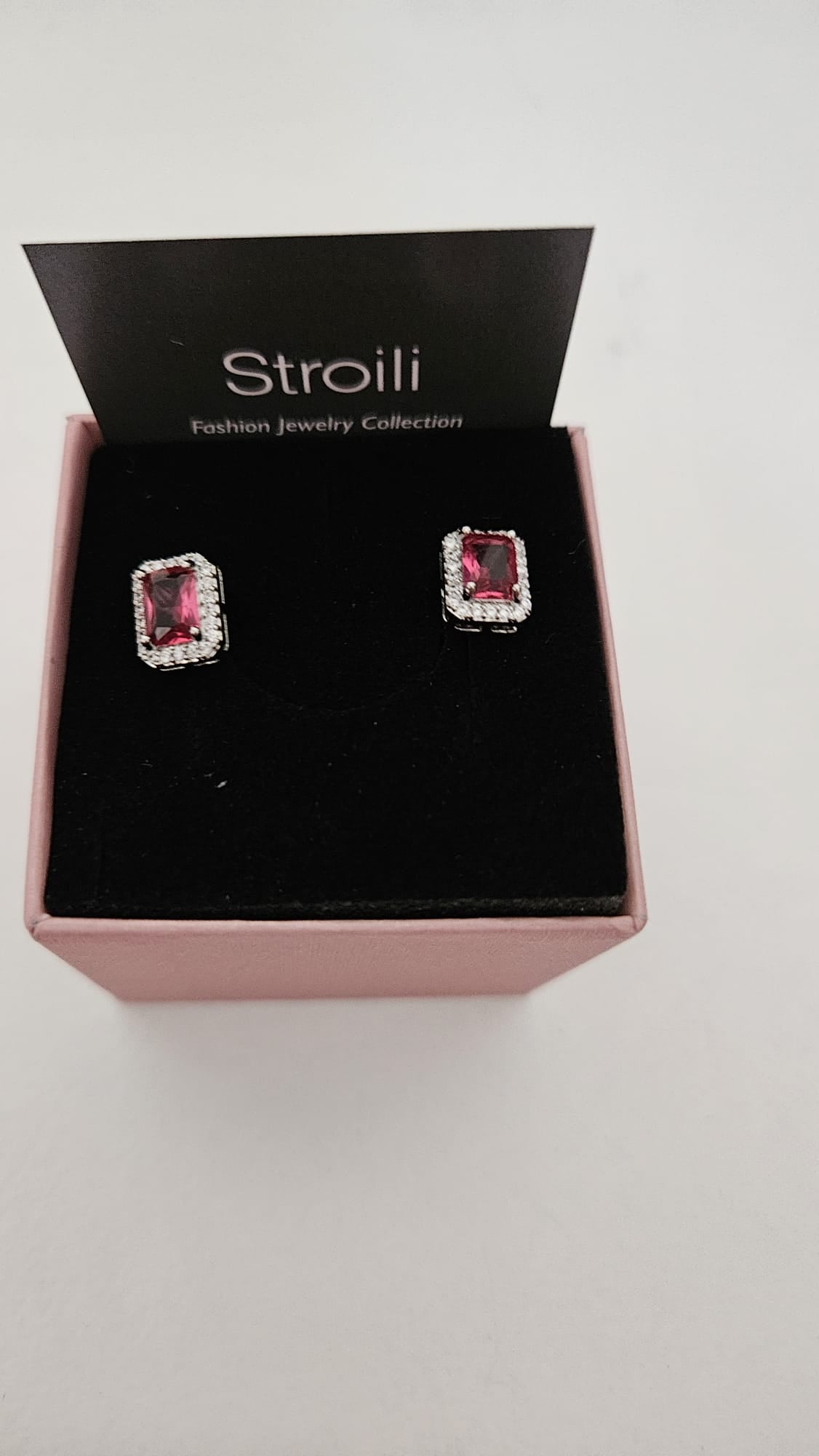 Orecchini Stroili con Pietra Rosa