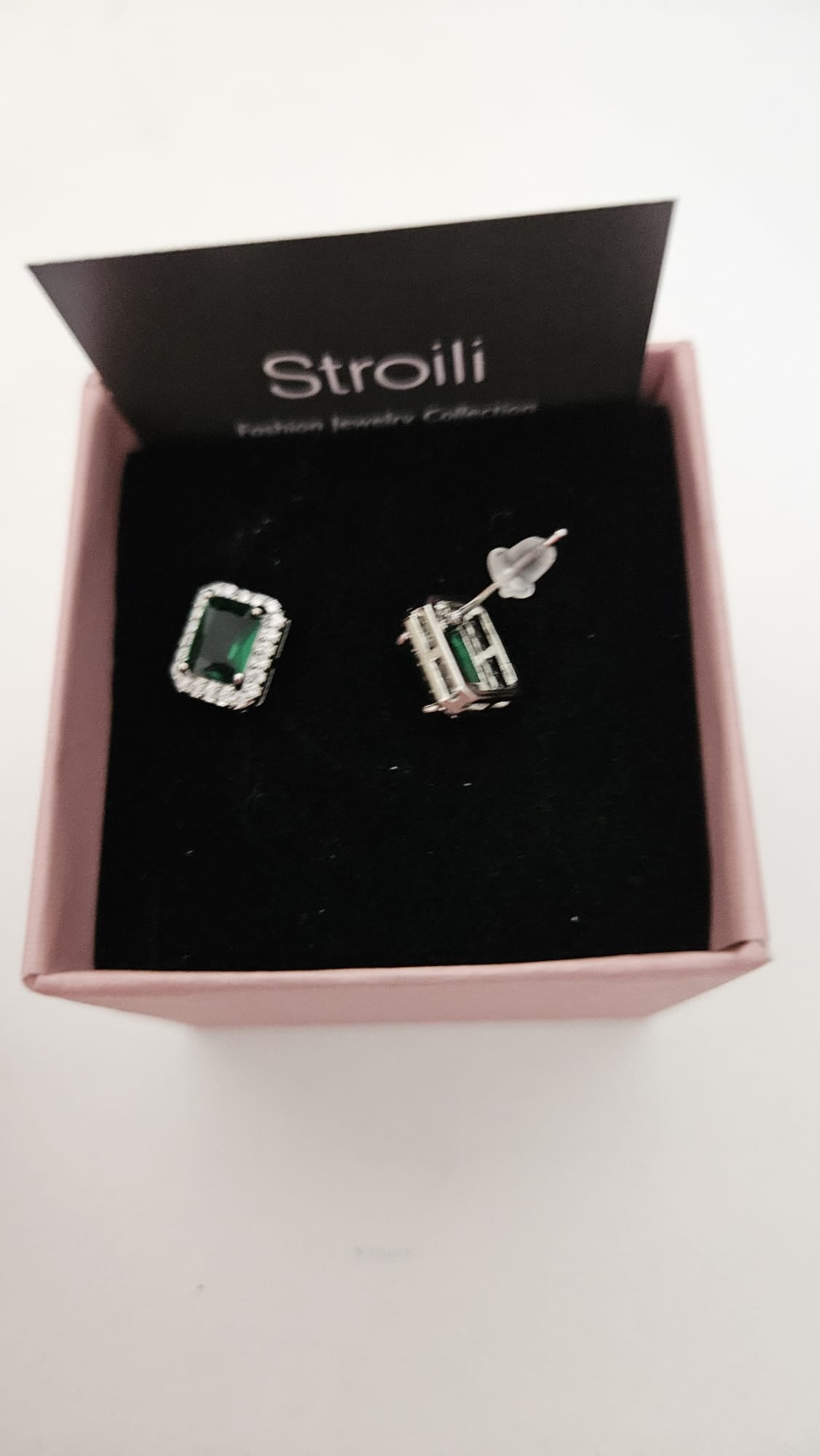 Orecchini Stroili con Pietra Rettangolare Verde