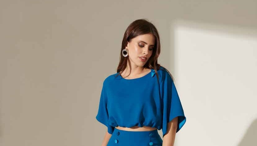 Top Blu Rosa Biondillo