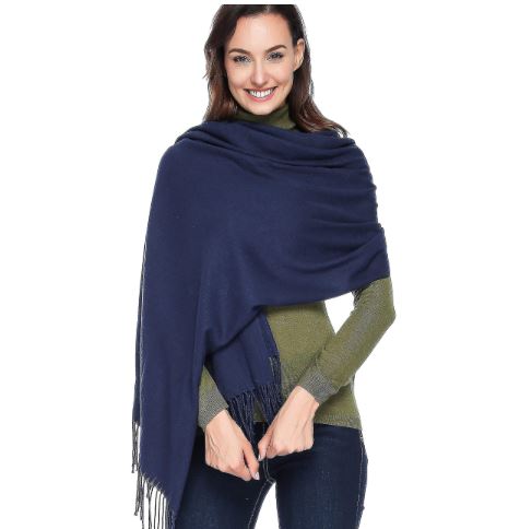 Pashmina Cashmere e Lana blu