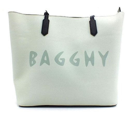 BAGGHY Borsa Shoppping Logo Multicolor Verde Acqua