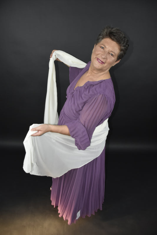 Vestito drappeggiato viola