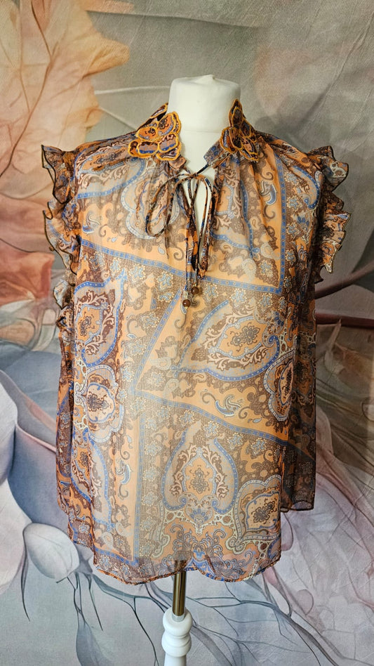 Blusa marrone arancio