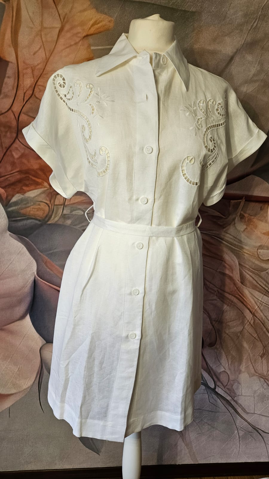 Vestito lino lavorato