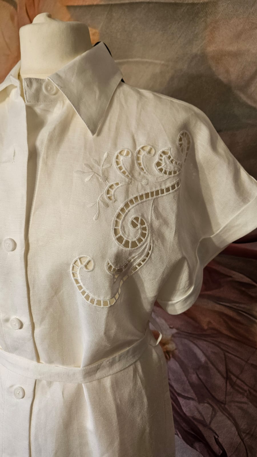 Vestito lino lavorato
