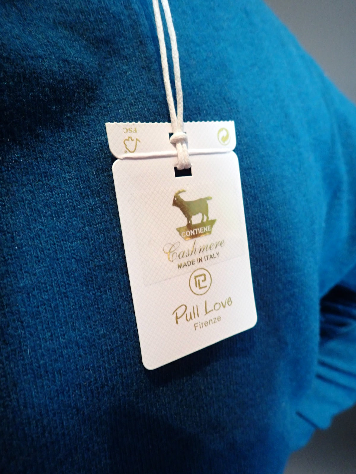 Cardigan scollo V blu petrolio