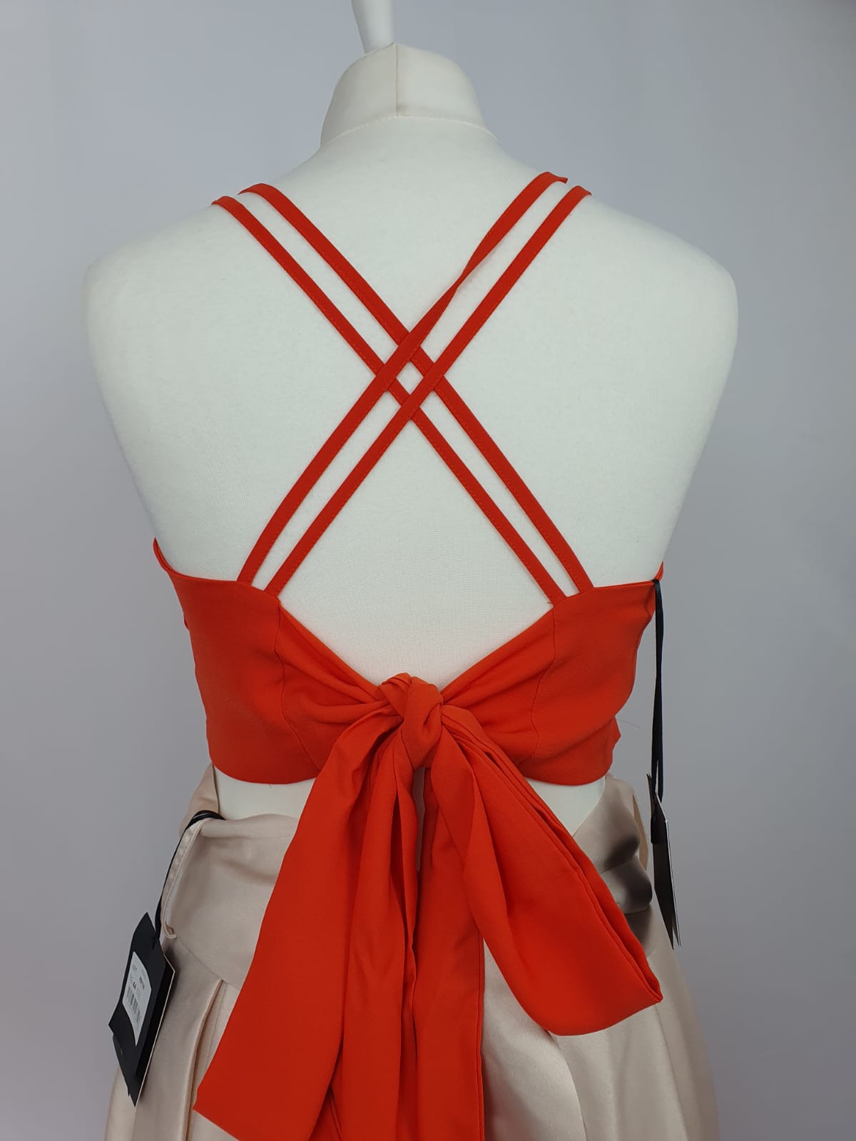 Top arancione Rosa Biondillo con nastro