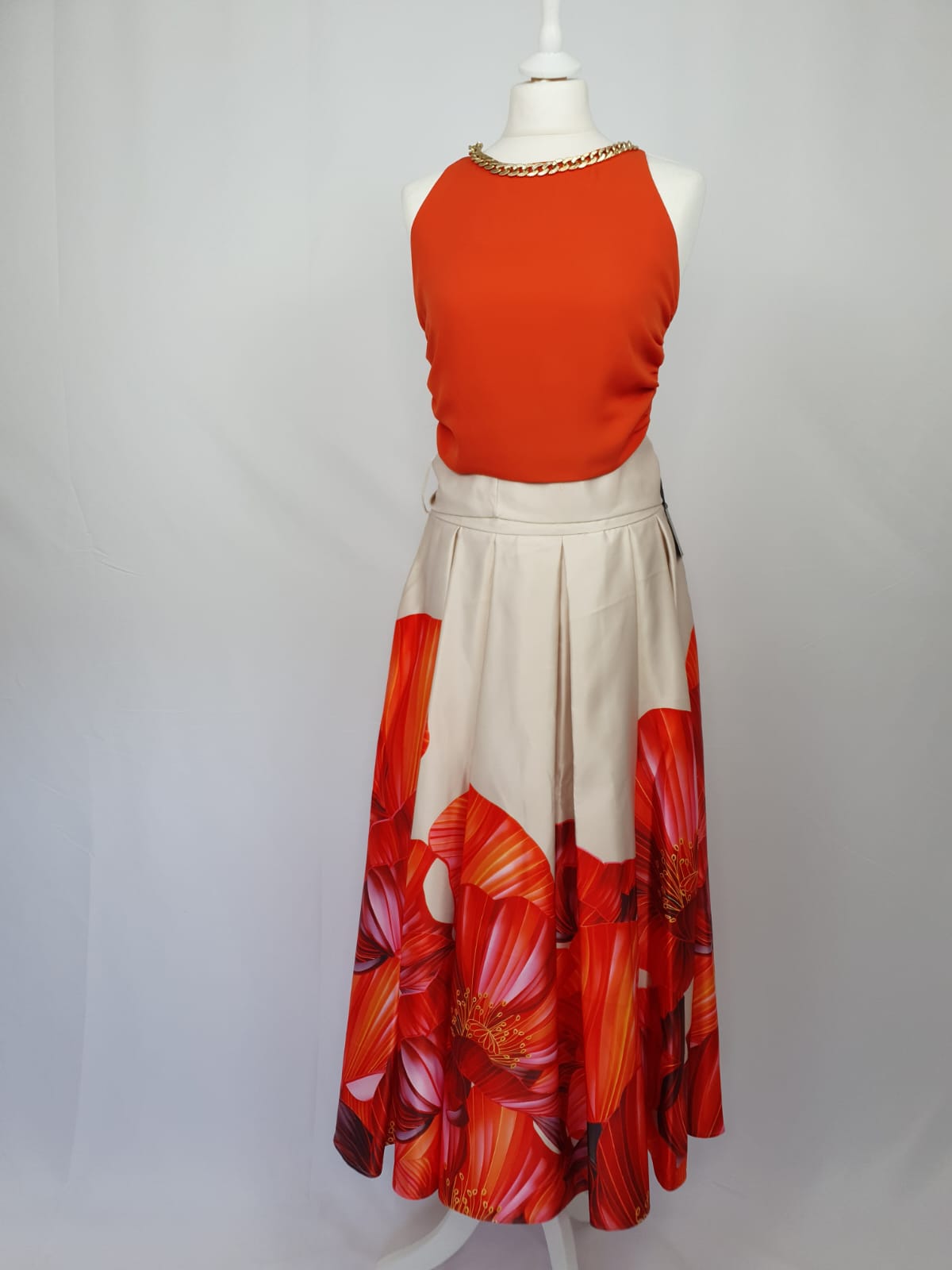 Top arancione Rosa Biondillo con nastro