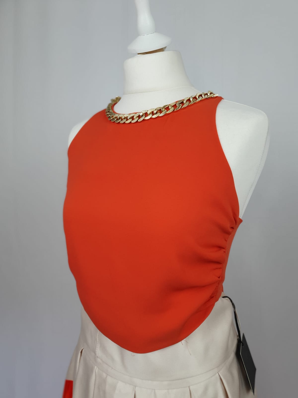 Top arancione Rosa Biondillo con nastro