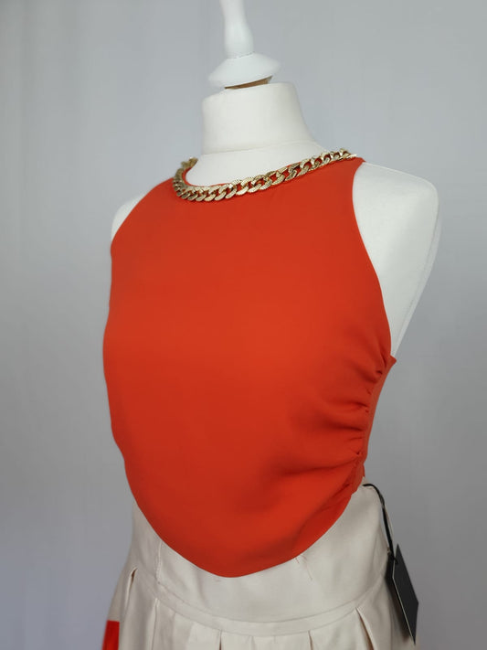 Top arancione Rosa Biondillo con nastro