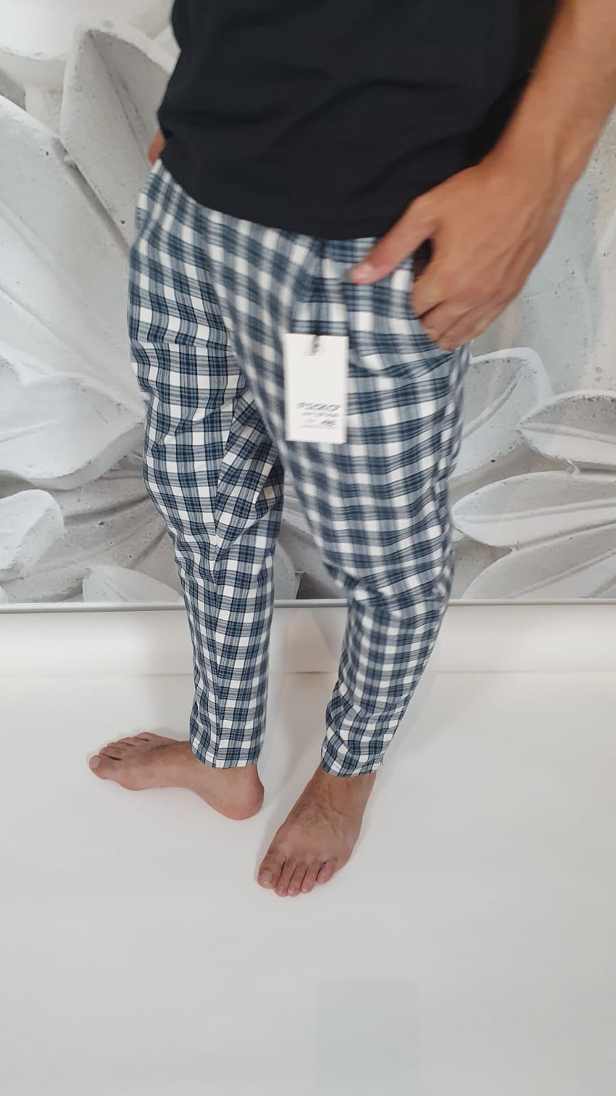 Panataloni cotone a quadri
