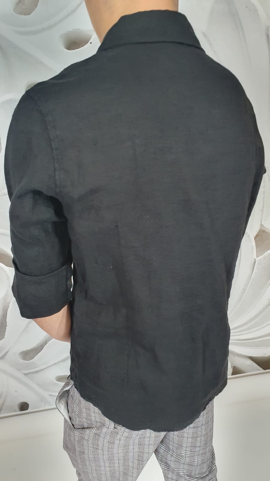 Camicia lino nera