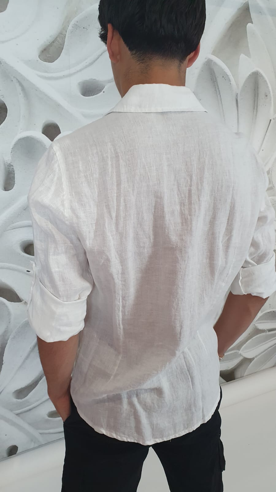 Camicia di lino bianca