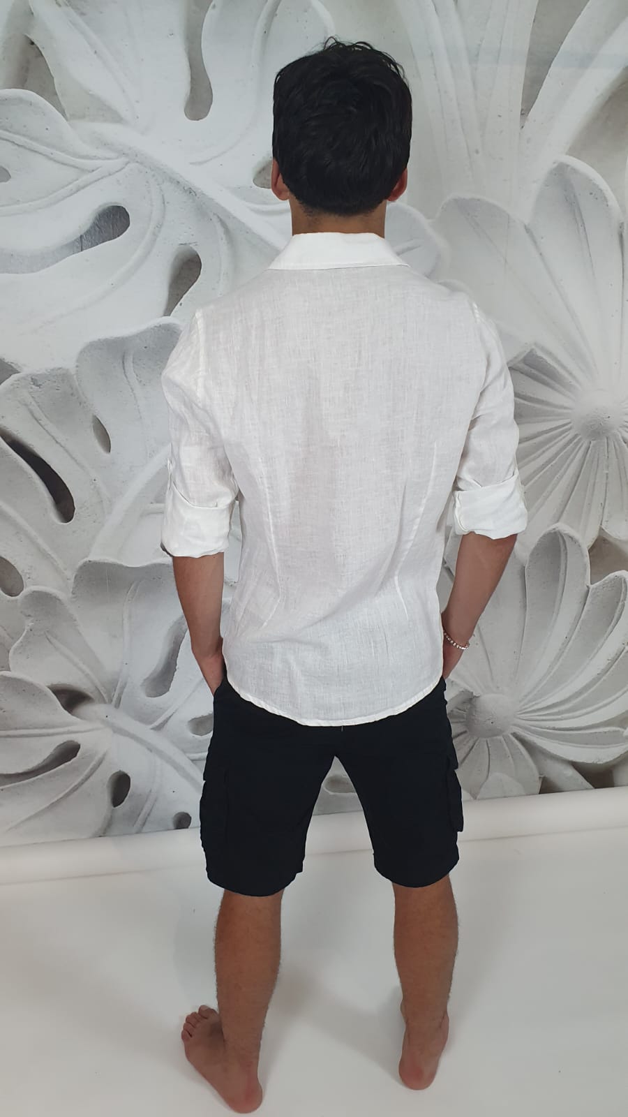 Camicia di lino bianca