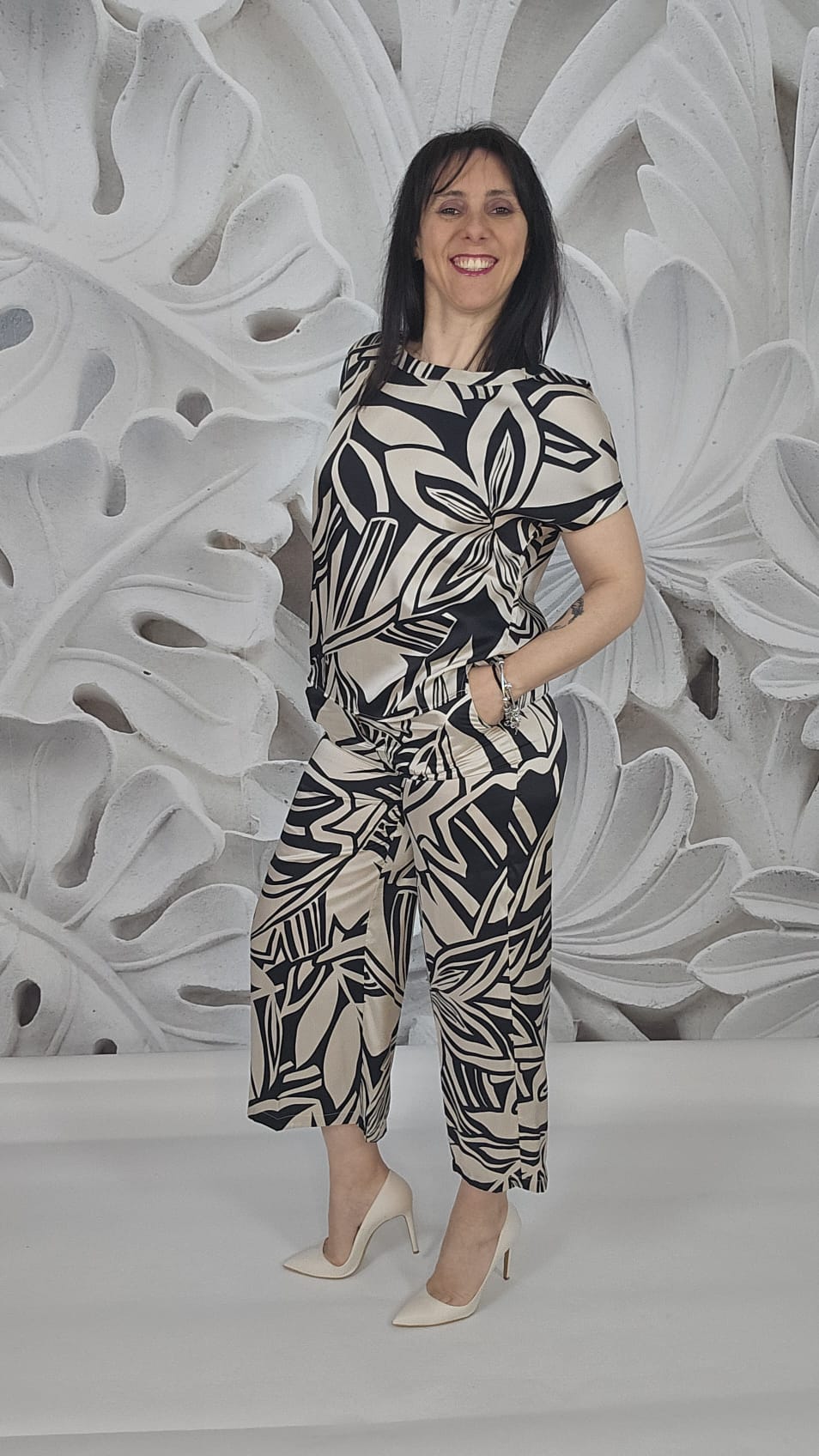 Completo blusa e pantaloni palazzo