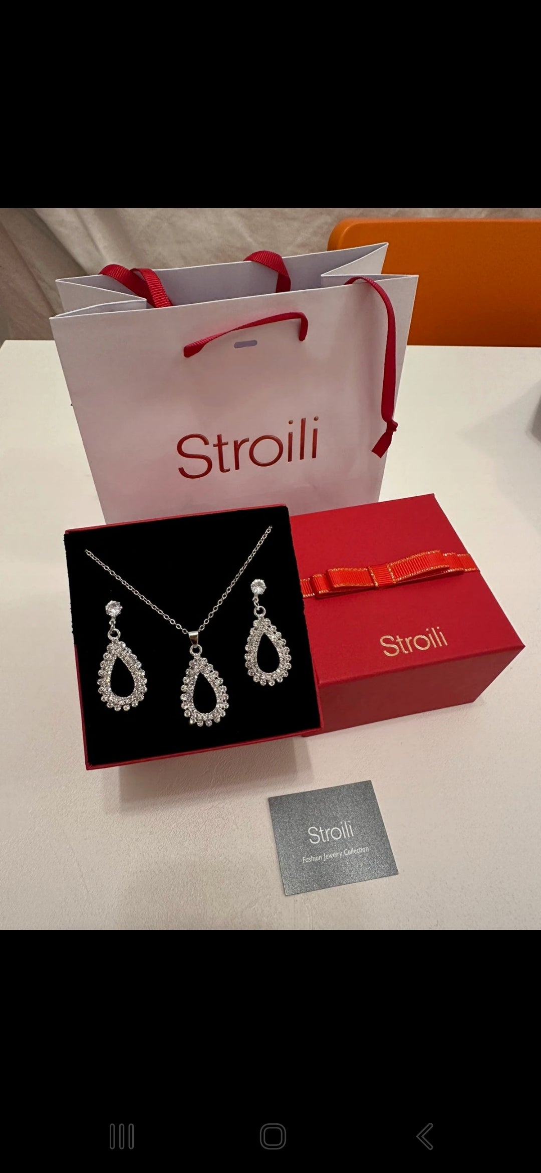 Parure di strass argento