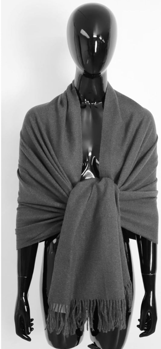 Pashmine Cashmere e Lana grigio scuro