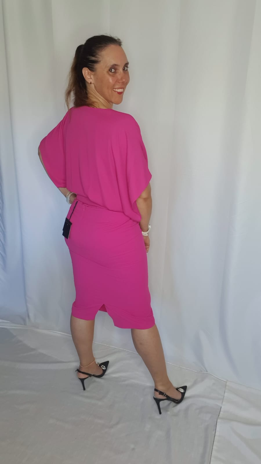 Vestito Rosa con Cintura