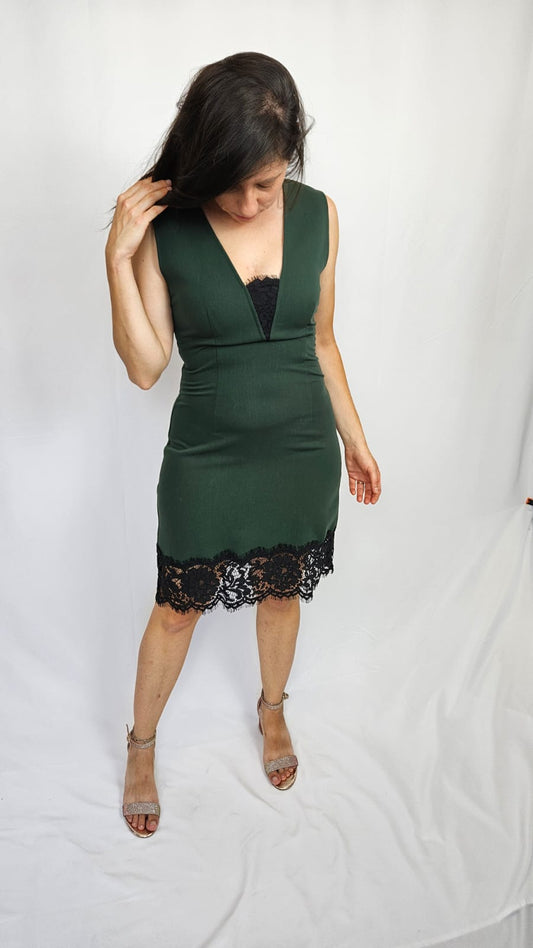 Vestito Emme Marella verde con pizzo